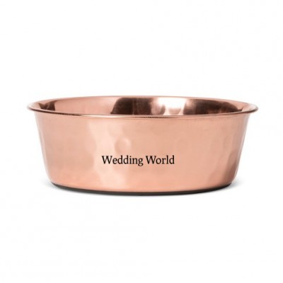 Copper dog feeder bowl