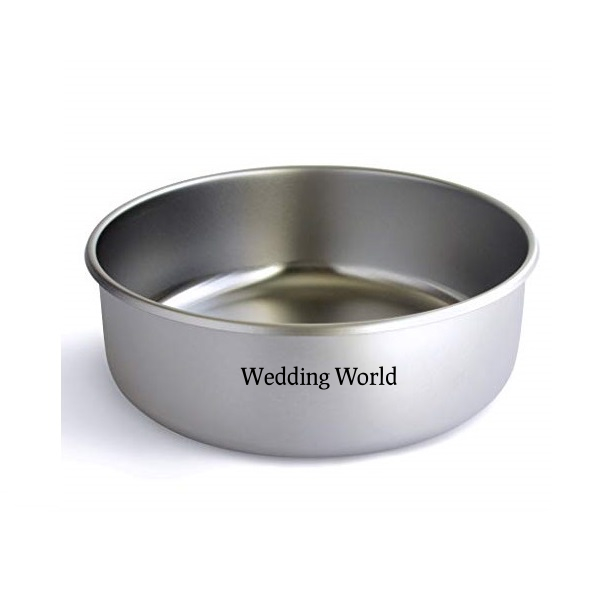 Silver metal bowl for pet